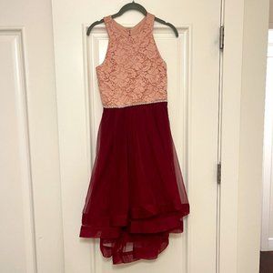 Pink and Maroon Formal Dress (size 16)